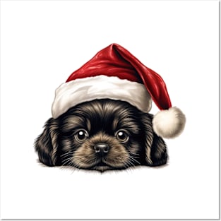 Christmas Peeking Puppy Posters and Art